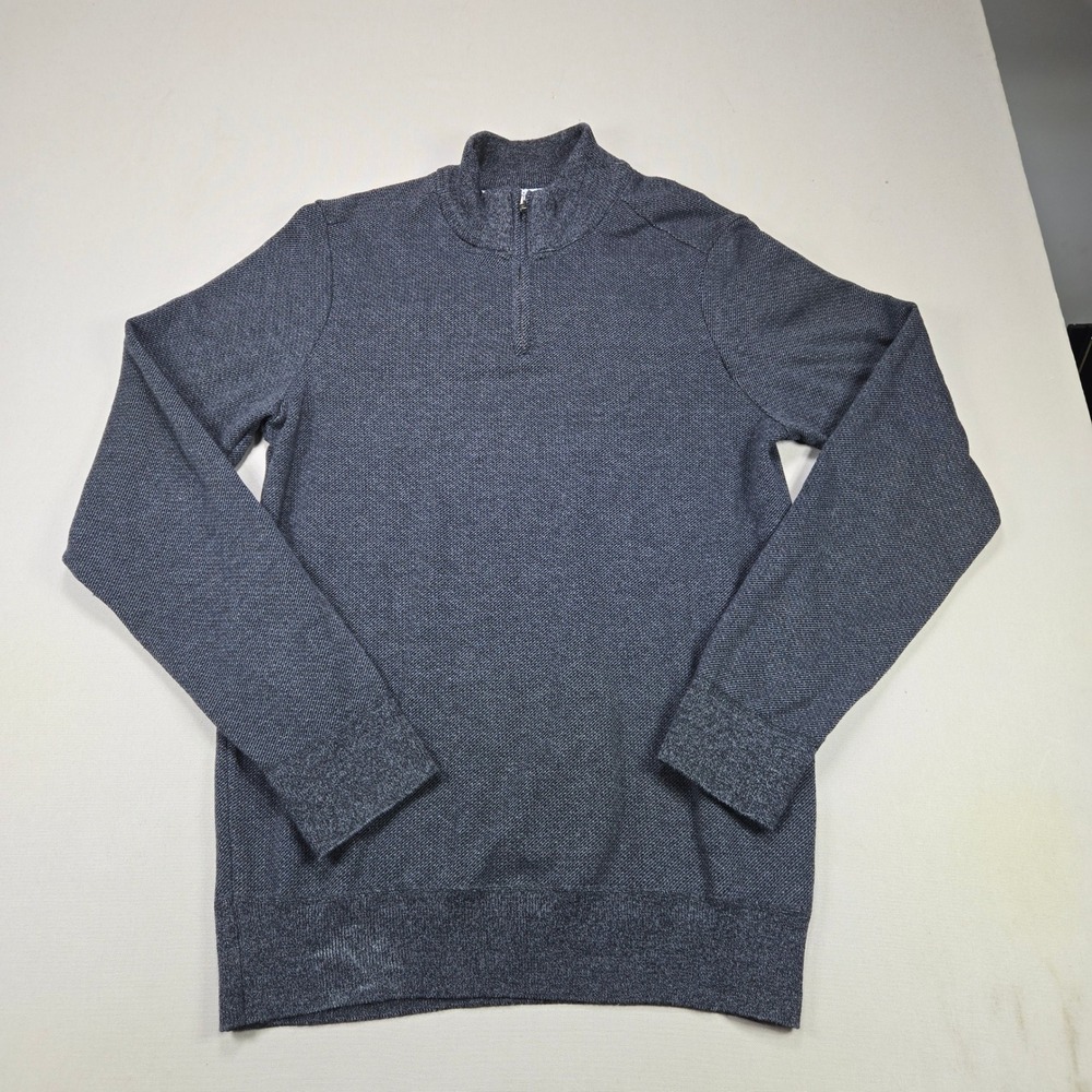 Robert Graham Pullover Sweater Quarter Zip Textured Charcoal Gray Mens XL